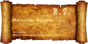 Marozsán Vilmos névjegykártya
