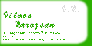 vilmos marozsan business card